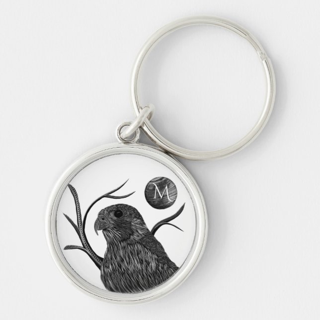 Falcon Full Moon Monogram Schlüsselanhänger (Vorne)