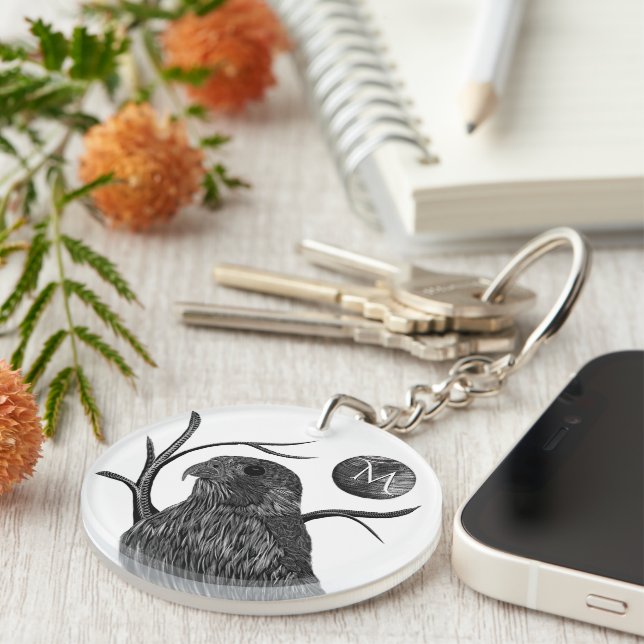 Falcon Full Moon Monogram Schlüsselanhänger (Vorderseite rechts)