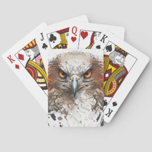 Falcon Portrait Animal Painting Wildlife Spielkarten
