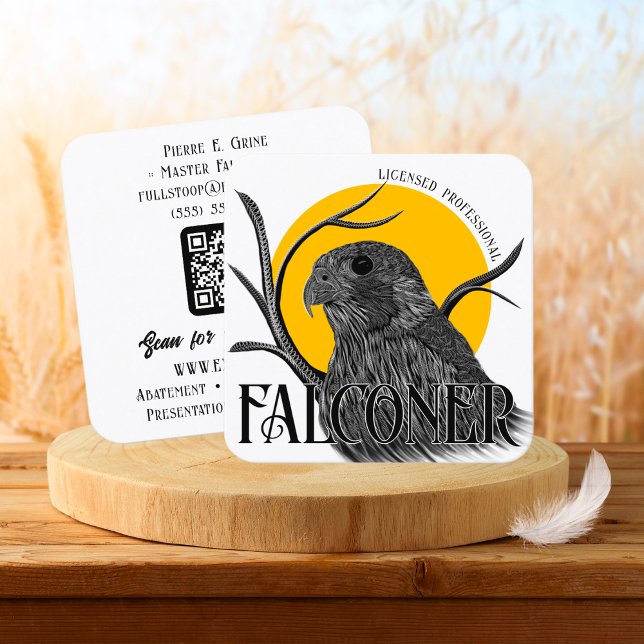 Falcon Sun oder Moon Falcony Services Quadratische Visitenkarte (Von Creator hochgeladen)