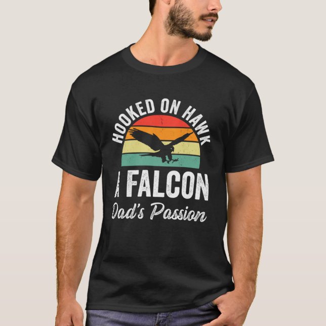 Falconer Dad Falconry Hooked on Hawk T-Shirt (Vorderseite)