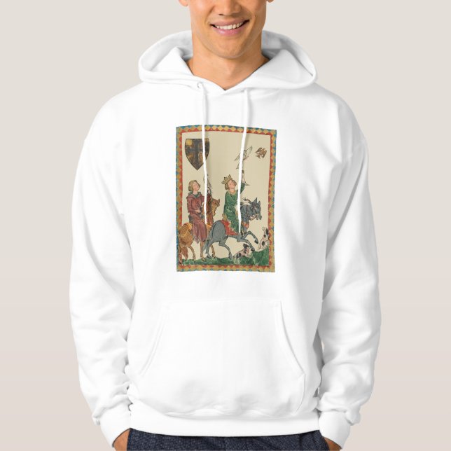 Falconry, 14th Century Codex Manesse Hoodie (Vorderseite)