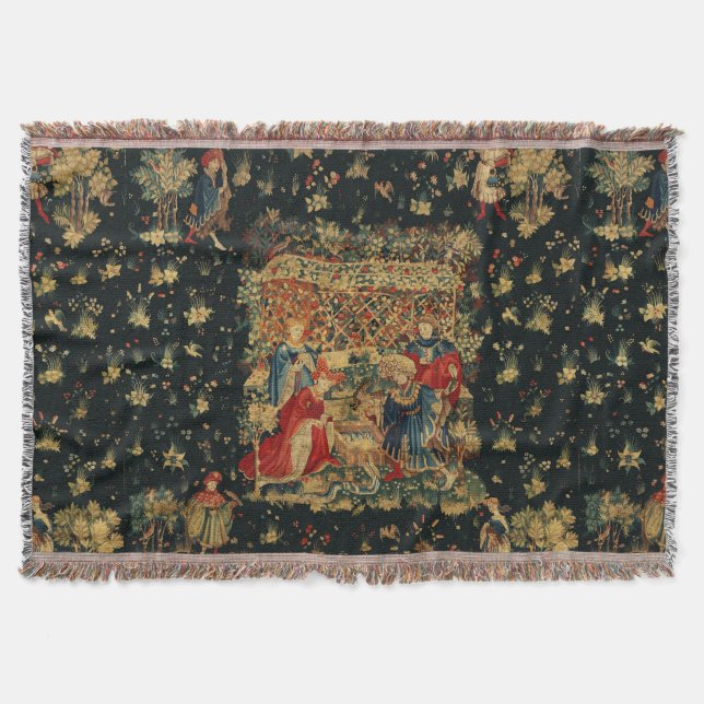 FALCONS BATH Red Blue Antique Mittelalterliches Ta Decke (Vorderseite)