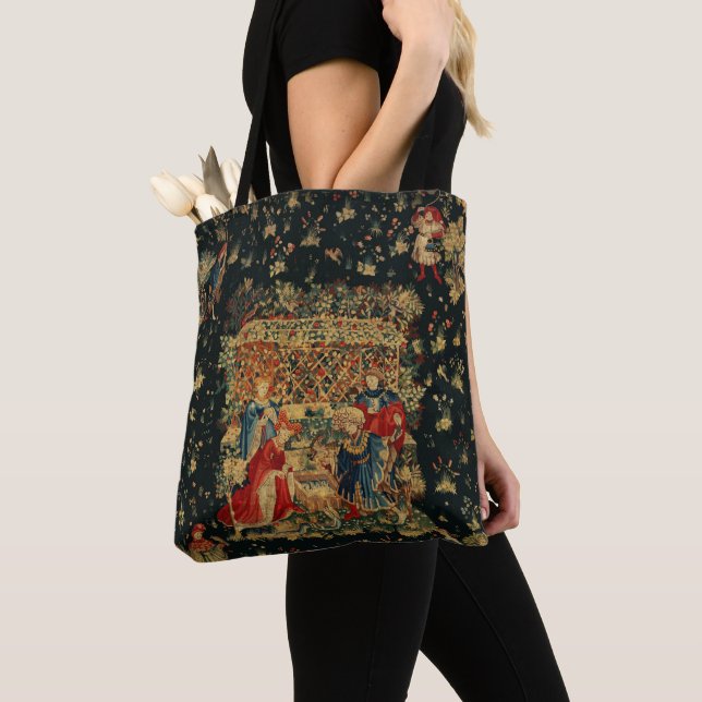 FALCONS BATH Red Blue Antique Mittelalterliches Ta Tasche (Von Nahem)