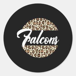 Falcons High School Maskottchen Sportteam Damen Runder Aufkleber