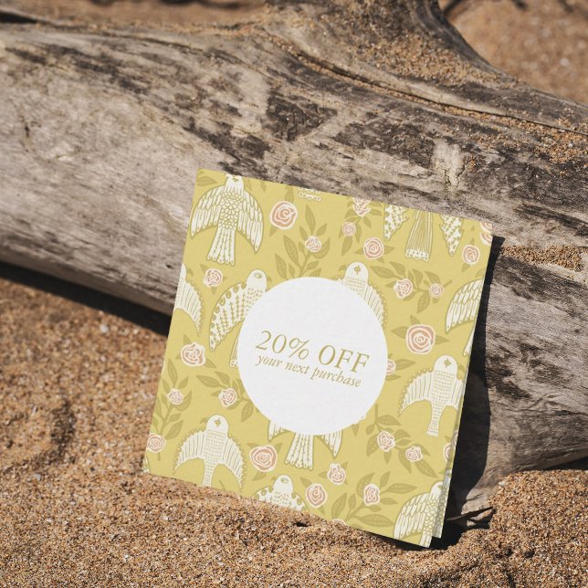 Falcons & Rose Chic Elegante Illustriert Girly Rabattkarte (Von Creator hochgeladen)