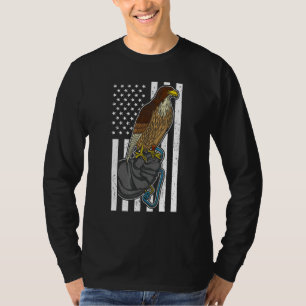 Falke Amerikanische Flagge Falknerei T-Shirt