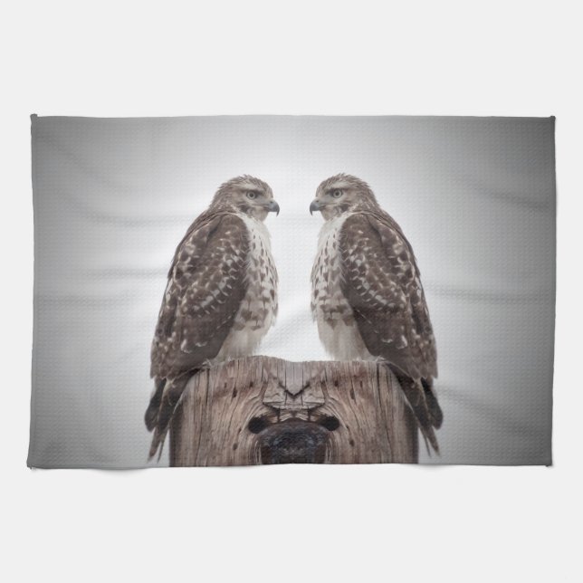 Falken auf einem Posten Handtuch (Horizontal)