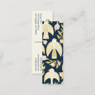 Falken und Rose Elegante Botanische feminine Küche Mini Visitenkarte