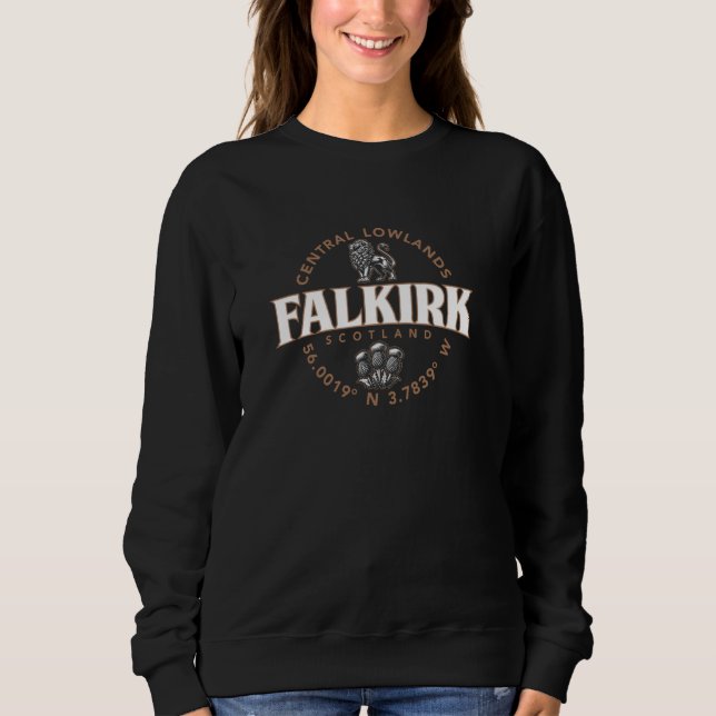 Falkirk Scotland Central Lowlands Coordinates Labe Sweatshirt (Vorderseite)