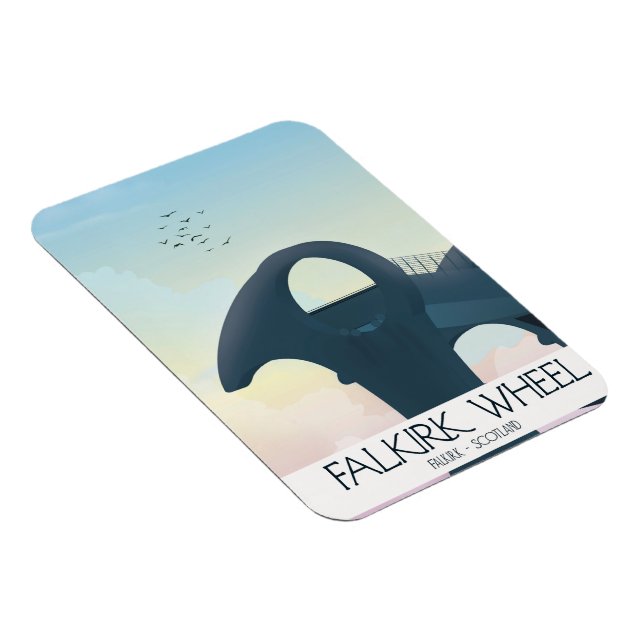 Falkirk Wheel, Reiseplakat für Schottland Magnet (Rechte Seite)