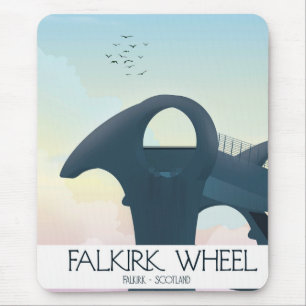 Falkirk Wheel, Schottland Reiseplakat Mousepad