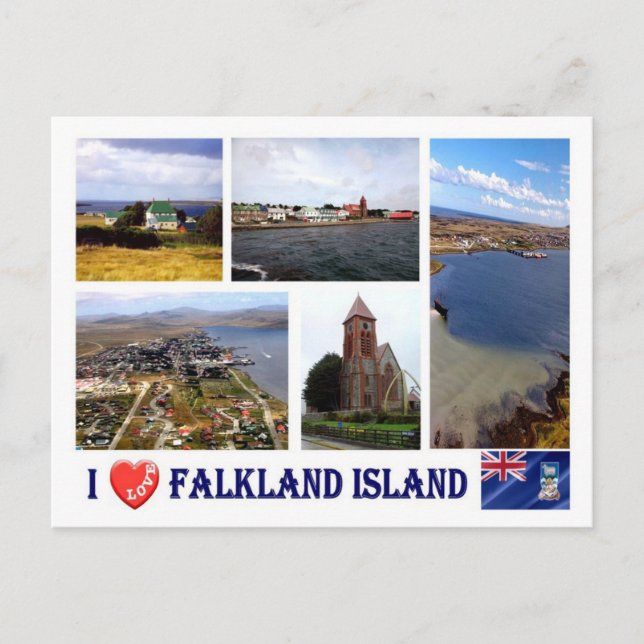 Falkland Islands - I Love - Postkarte (Vorderseite)