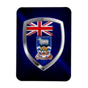 Falkland Islands Mettalic Emblem Magnet