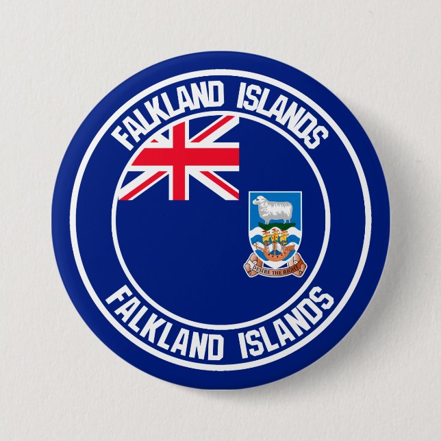 Falkland Islands Round Emblem Button (Vorderseite)