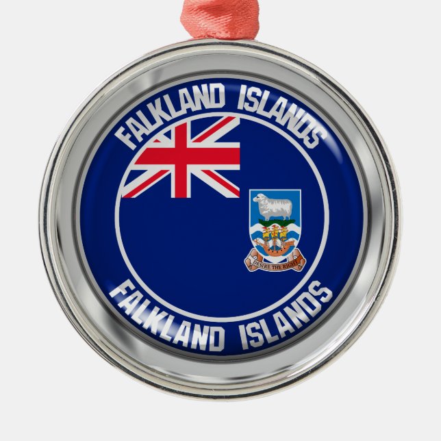 Falkland Islands Round Emblem Ornament Aus Metall (Vorne)