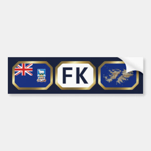 Falklandinseln Flag Map Code Autoaufkleber