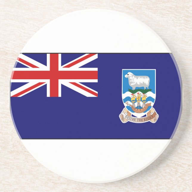 Falklandinseln-Flagge Sandstein Untersetzer (Vorne)