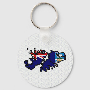 Falklandinseln-Flaggen-Karte Größengleich Schlüsselanhänger