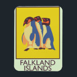 Falklandinseln Magnet<br><div class="desc">Falklandinseln Vintages Pinguin-Reiseplakat</div>