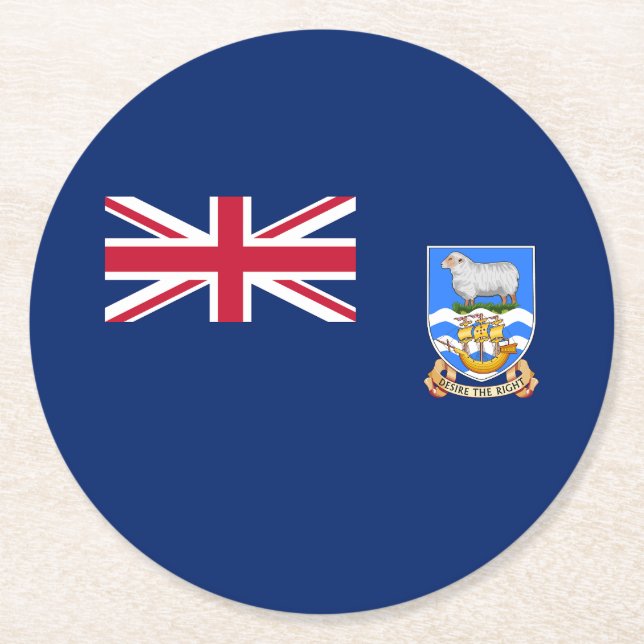 Falklandinseln Runder Pappuntersetzer (Vorderseite)