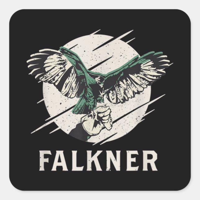 Falkner I Falconry Hunting Bird of Prey Hunting Quadratischer Aufkleber (Vorderseite)