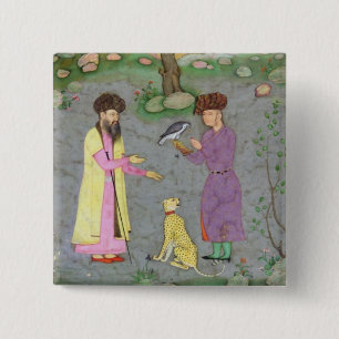 Falkner mit Begleiter- und Haustier-Gepard, von Button