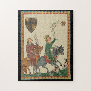 Falknerei, 14. Jahrhundert Codex Manesse