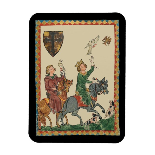 Falknerei, 14. Jahrhundert Codex Manesse Magnet (Vertikal)