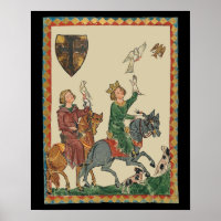 Falknerei, 14. Jahrhundert Codex Manesse