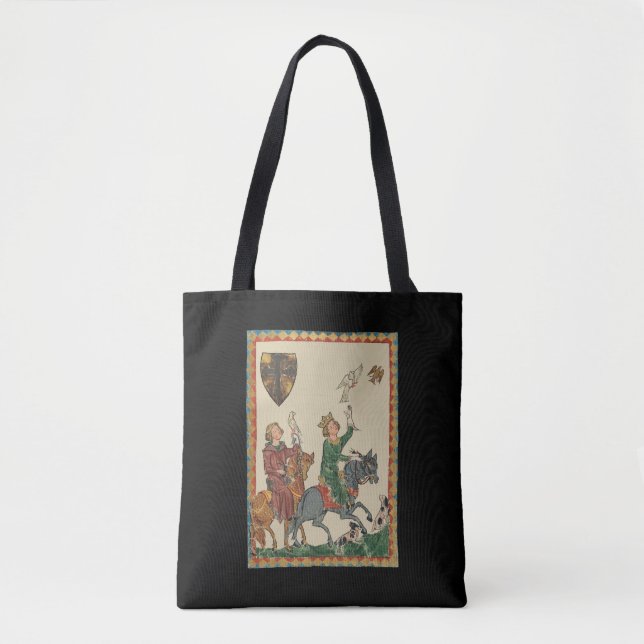Falknerei, 14. Jahrhundert Codex Manesse Tasche (Vorderseite)