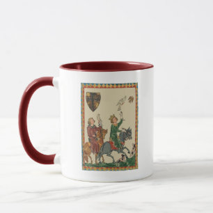 Falknerei, 14. Jahrhundert Codex Manesse Tasse