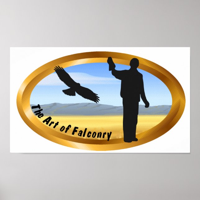 Falknerei - Oval Poster (Vorne)