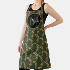 Fall Acorn und Blätter Ländermuster Monogramm Schürze