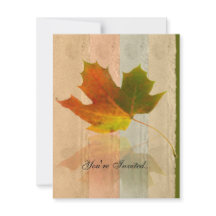 Fall-Ahorn-Blatt auf Imitat-Büttenpapier-Einladung