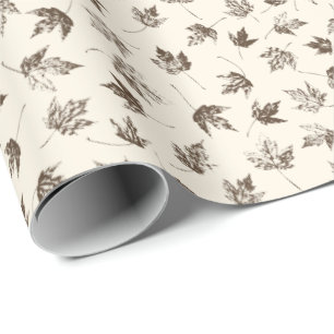 Fall Ahorn Verlasse auf Creme - nahtloses Muster. Geschenkpapier