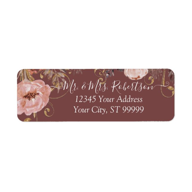 Fall Airy Floral BOHO Rose Tone Wasserfarbe (Vorne)