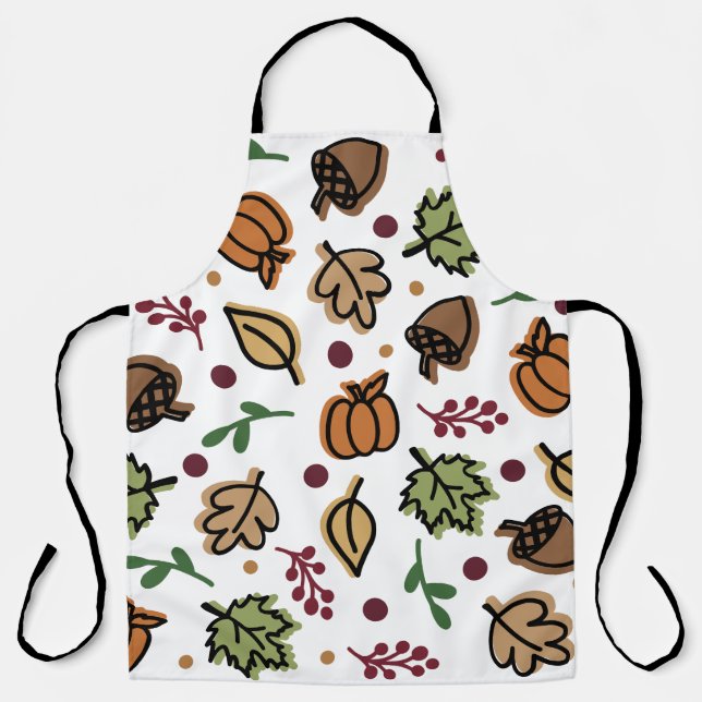 FALL-Akkorne Blätter Kürbis Schürze (Vorderseite)