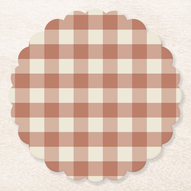 Fall Amaro auf Panna Cotta Gingham - kariertes Mus Untersetzer (Vorderseite)