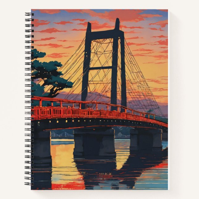 Fall an der Ryogoku-Brücke Notizbuch (Vorderseite)