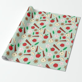 Fall Äpfel und Zimt Nahtloser Erntedank Geschenkpapier