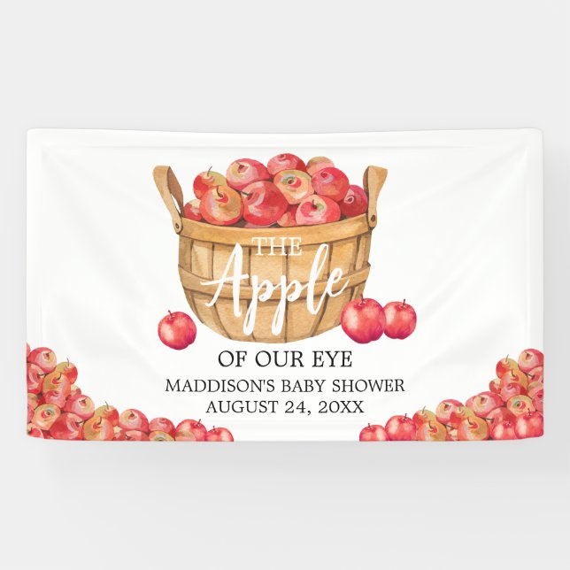 Fall Apple Basket Baby Dusche Banner (Horizontal)