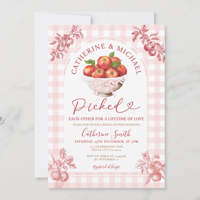 Fall Apple Orchard-Brautparty ausgewählt Einladung (Vorderseite)
