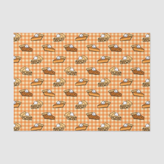 Fall Apple Pumpkin und Pecan Pie Muster Seidenpapier (Vorderseite)