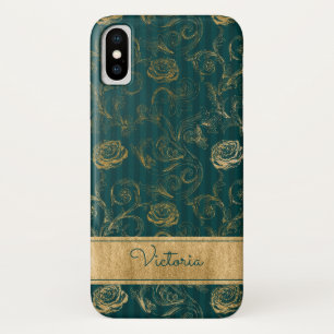 Fall aquamarin, Schwarz, Gold Rose Case-Mate iPhon iPhone Hülle