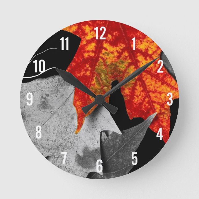 Fall Art Clock Runde Wanduhr (Vorderseite)