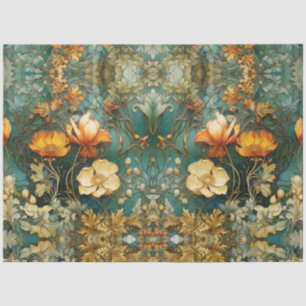 Fall Art Nouveau Floral Aquamarin Ephemere Entdeck Seidenpapier