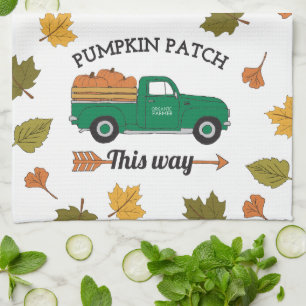 Fall Art Pumpkin Patch Altes Vintages Landhaus LKW Geschirrtuch