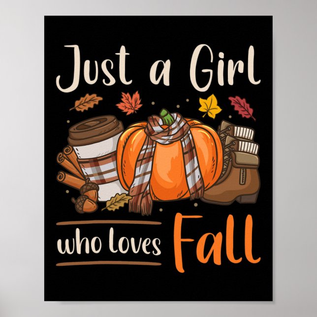 Fall Autum nur ein Mädchen, das Lieben fallen Poster (Vorne)