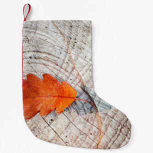 Fall autumn leaves oak leaf wood kleiner weihnachtsstrumpf